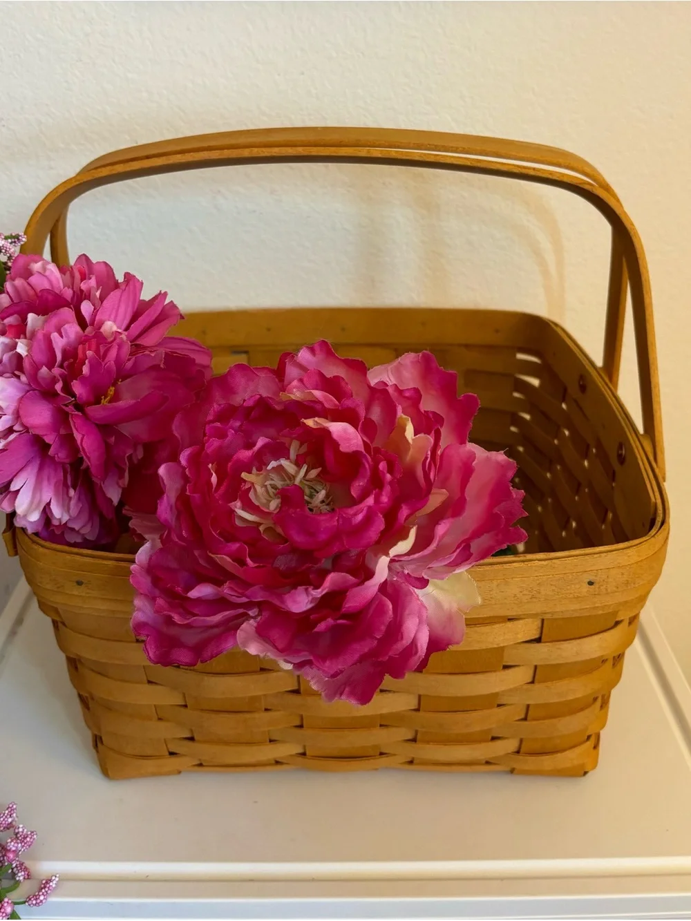 Vintage 1995 Longaberger Square Cake Basket, Swing Handles, 12”x12”x6.25”